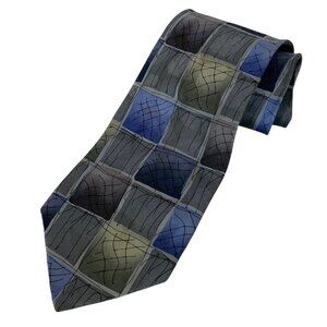 J Jerry Garcia Mens Silk Tie Overlooking The Desert Blue Gray Geometric Abstract